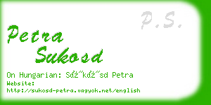 petra sukosd business card